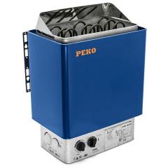 Электрическая печь для бани и сауны Peko Nova Blue 4.5 квт со встроенным пультом