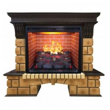 Электрический камин RealFlame Stone Brick 26 + Leeds 26 3D 