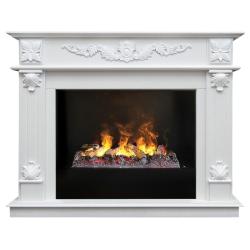 Электрокамин (очаг+портал) Real-Flame Philadelphia 25 5/26 WT с очагом 3D Cassette 630 (Black вставка)