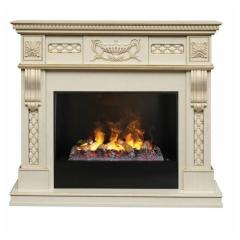 Электрокамин RealFlame Corsica Lux WT 3D Cassette 630 + Black вставка