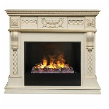 Электрокамин RealFlame Corsica Lux WT 3D Cassette 630 + Black вставка 