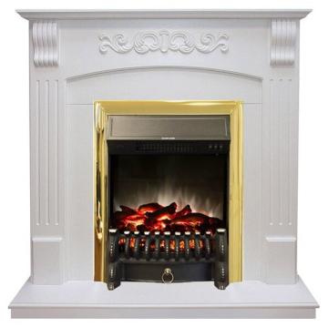 Электрический камин Royal Flame Sorrento белый + Fobos FX M Brass 