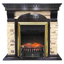 Каминокомплект Royal Flame Dublin арочный сланец с очагом Fobos FX BR (темный дуб) 56211164923894