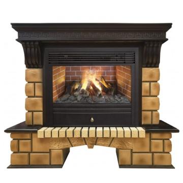 Камин Электрический RealFlame Stone Brick 26 + Novara 26 3D 